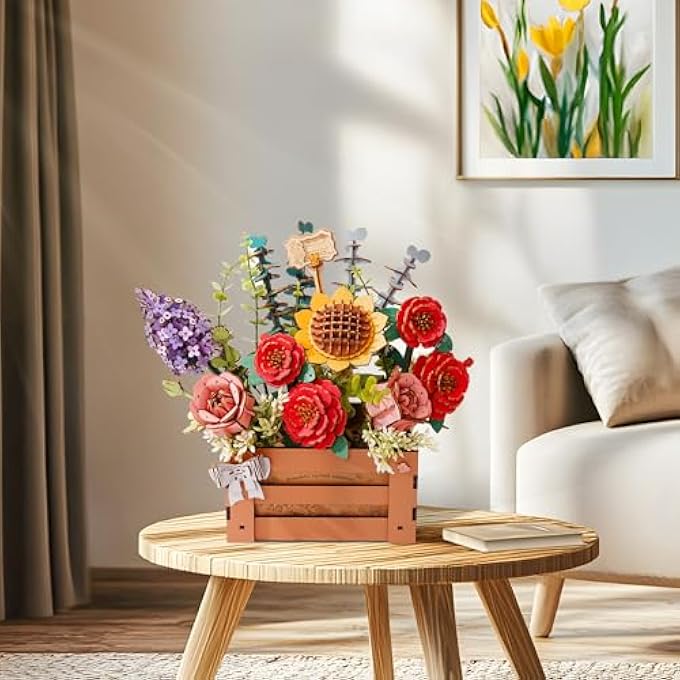 WOODEN 3D PUZZLE FLOWER BOX WOODEN FLOWER BOX ADULT FLORISTIC MODEL KIT TO BUILD ETERNAL FLOWERS HOME DECORATION CHRISTMAS AND BIRTHDAY ROMANTIC GIFT FOR HER/HIM - Image 4